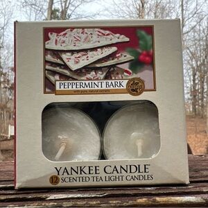 Yankee Candle Peppermint Bark Recyclable Scented Tea Light Candle 12 Pack, USA